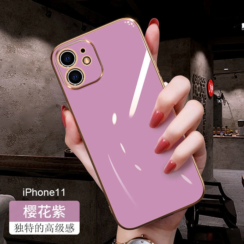 苹果11/11pro/11promax新款网红男女款电镀纯色软硅胶防摔手机壳