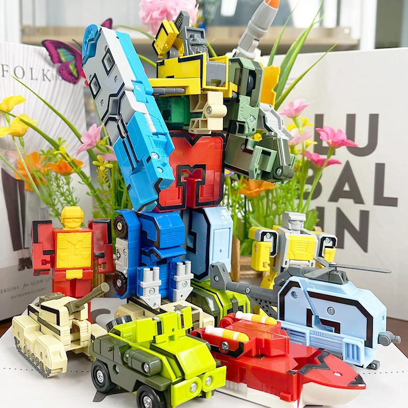 儿童数字变形玩具3汽车4机器人5金刚6岁男孩子7益智力8合体字母