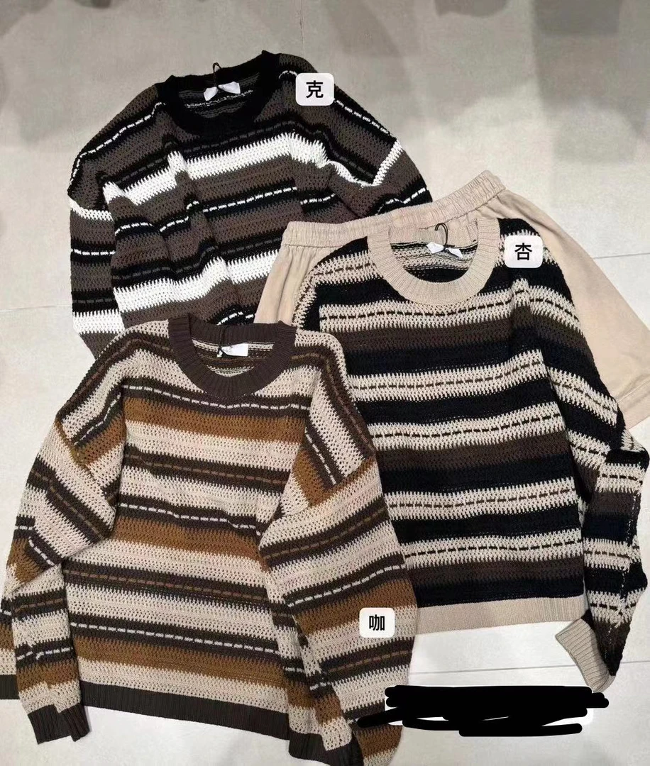 2024秋季新款针织条纹衫女