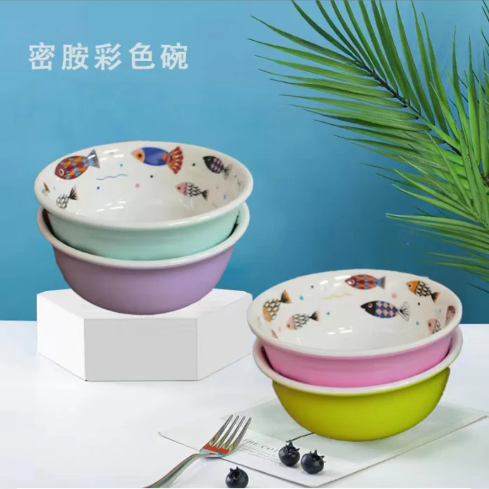 小鱼创意彩色米饭碗
