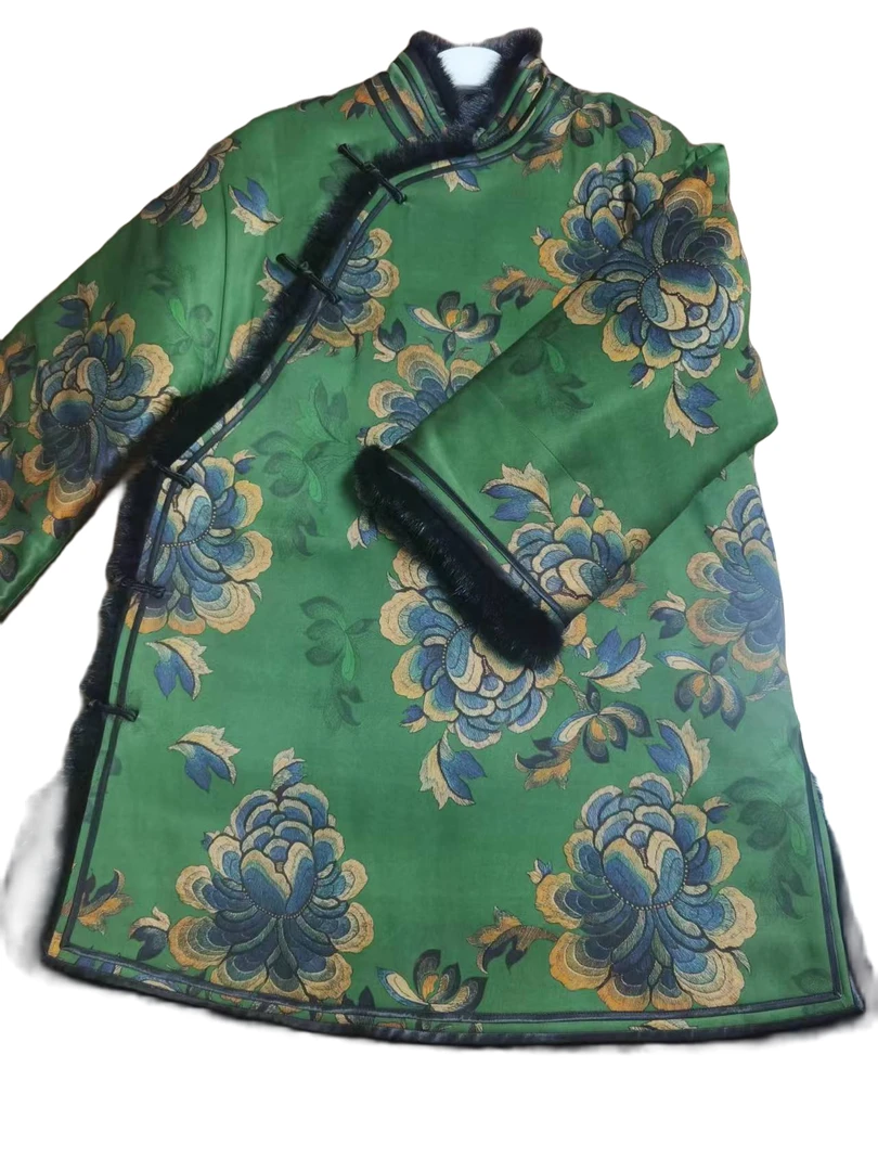 缎味原创-浓情花语偏襟棉服