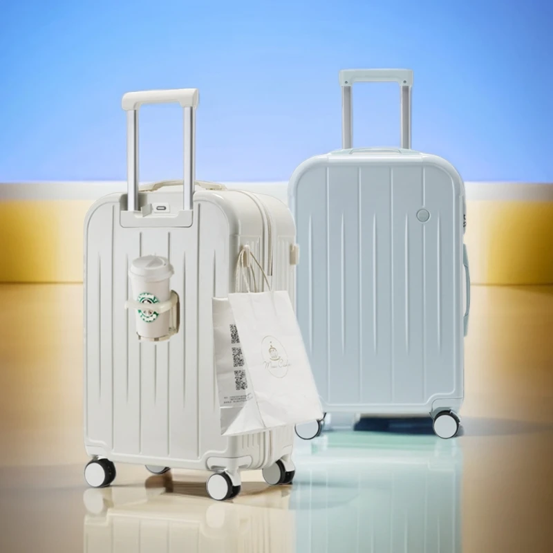 结实耐用旅行箱子行李箱多功能充电拉杆箱包登机箱杯架密码箱皮箱