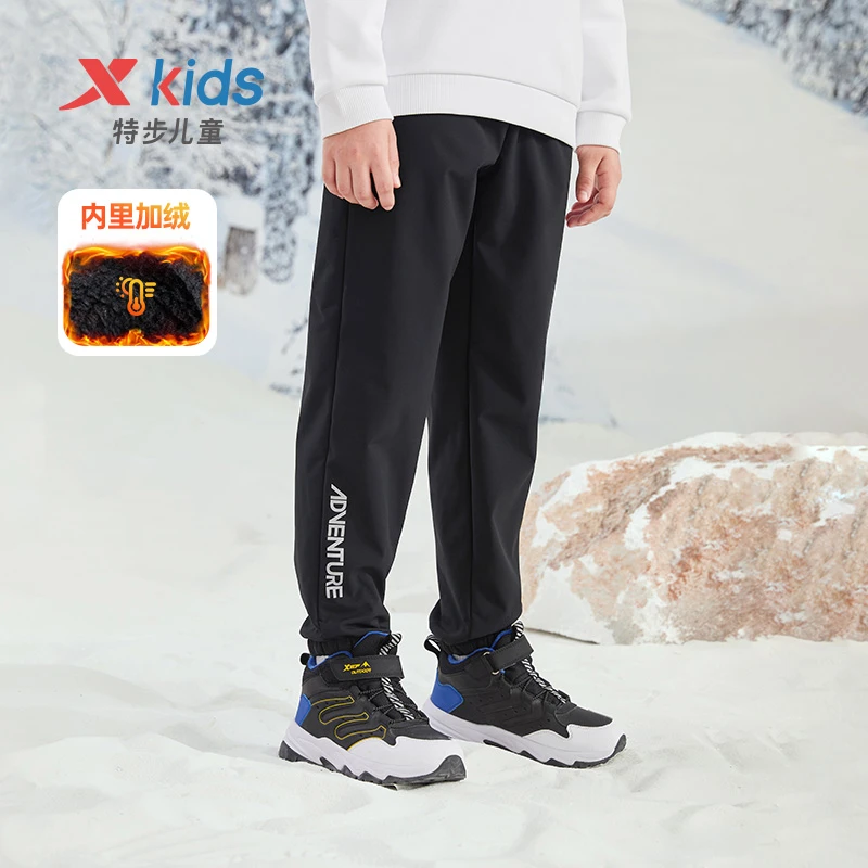 加绒长裤 特步儿童梭织长裤长绒小中大童长裤677425669101