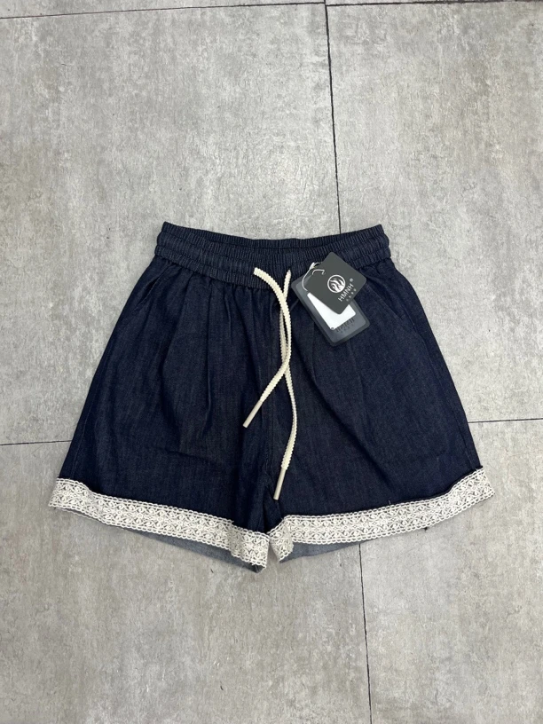 Nana   普洗蓝蕾丝牛仔裤