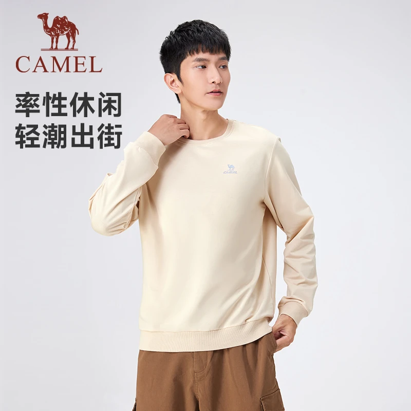 骆驼圆领长袖套头卫衣2025新款宽松薄款休闲运动上衣J23CZ05064户