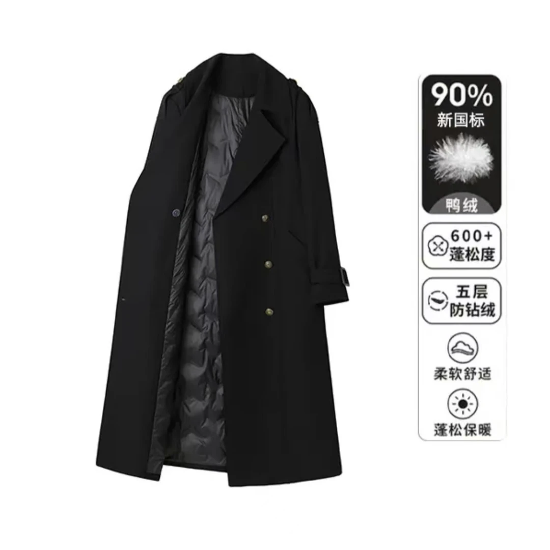 风衣羽绒服加厚2025新款长款风衣外套  8082