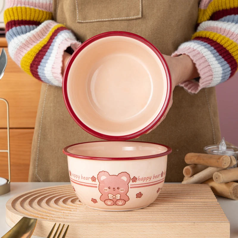 【呆萌熊】6英寸面碗米饭碗辅食甜品大号碗高颜值ins