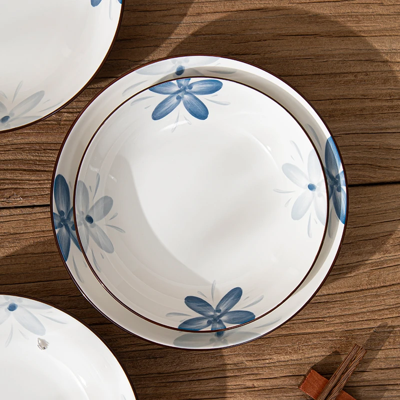 【兰花物语】陶瓷盘子家用菜盘2023新款釉下彩餐具炒菜深盘轻奢高级