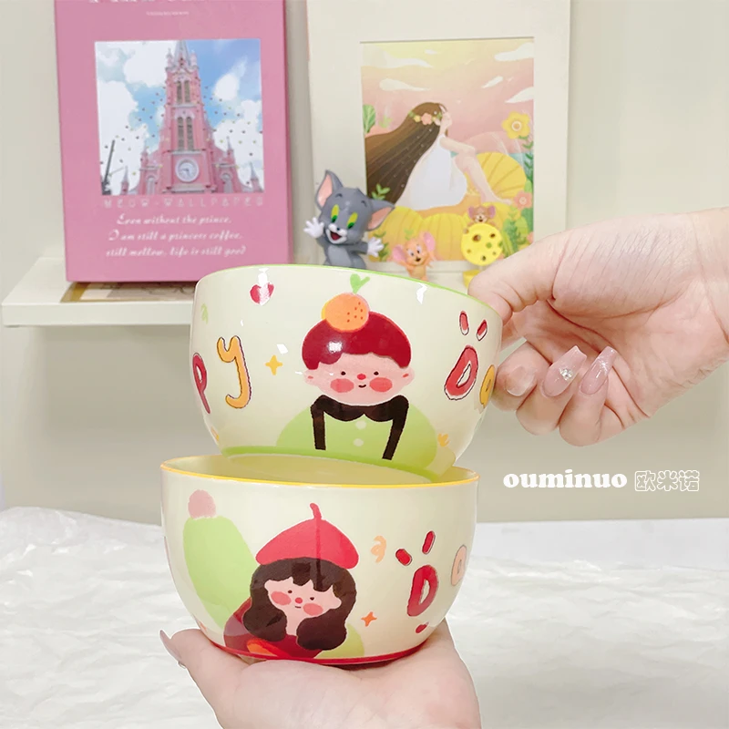 A【家有儿女】4.5英寸饭碗2个装家用可爱碗餐具个人专用米饭碗碗