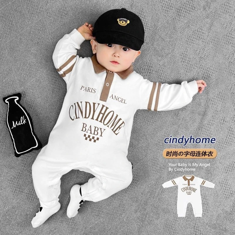 婴儿连体衣男宝春秋新生儿长袖秋装洋气宝宝哈衣小孩衣服超萌爬服