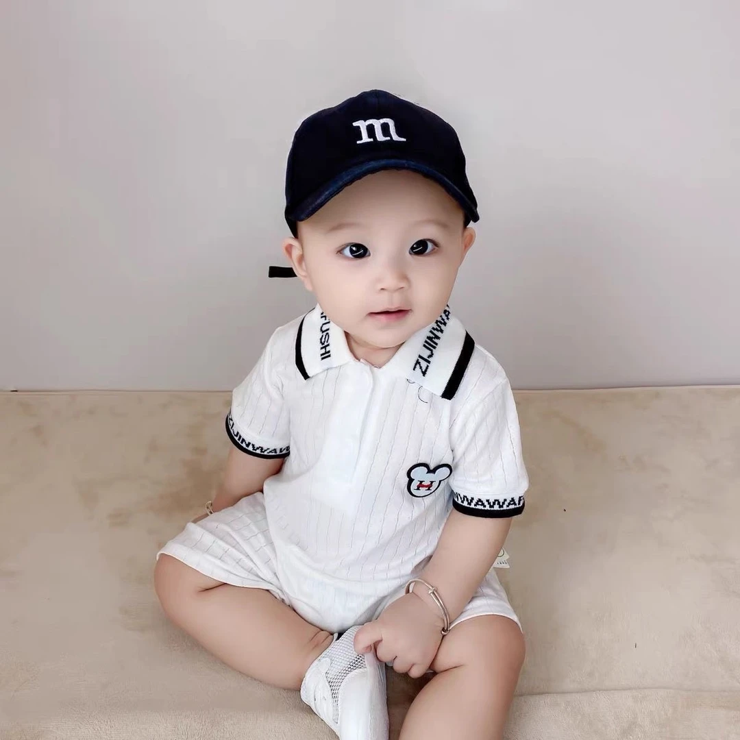 夏季短袖帅气儿童幼儿洋气纯棉宝宝连体衣薄款网红半袖夏天新生儿