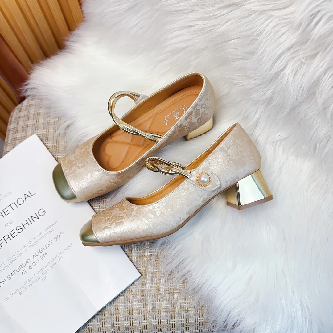 【曼方专属】新中式2025年春夏季中国风粗跟玛丽珍女鞋一字带单鞋