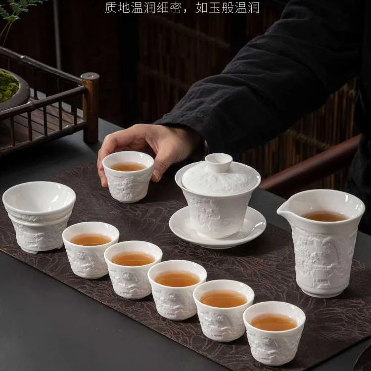 素烧传世名画无礼盒简装清明上河图素烧瓷办公室泡茶碗高档