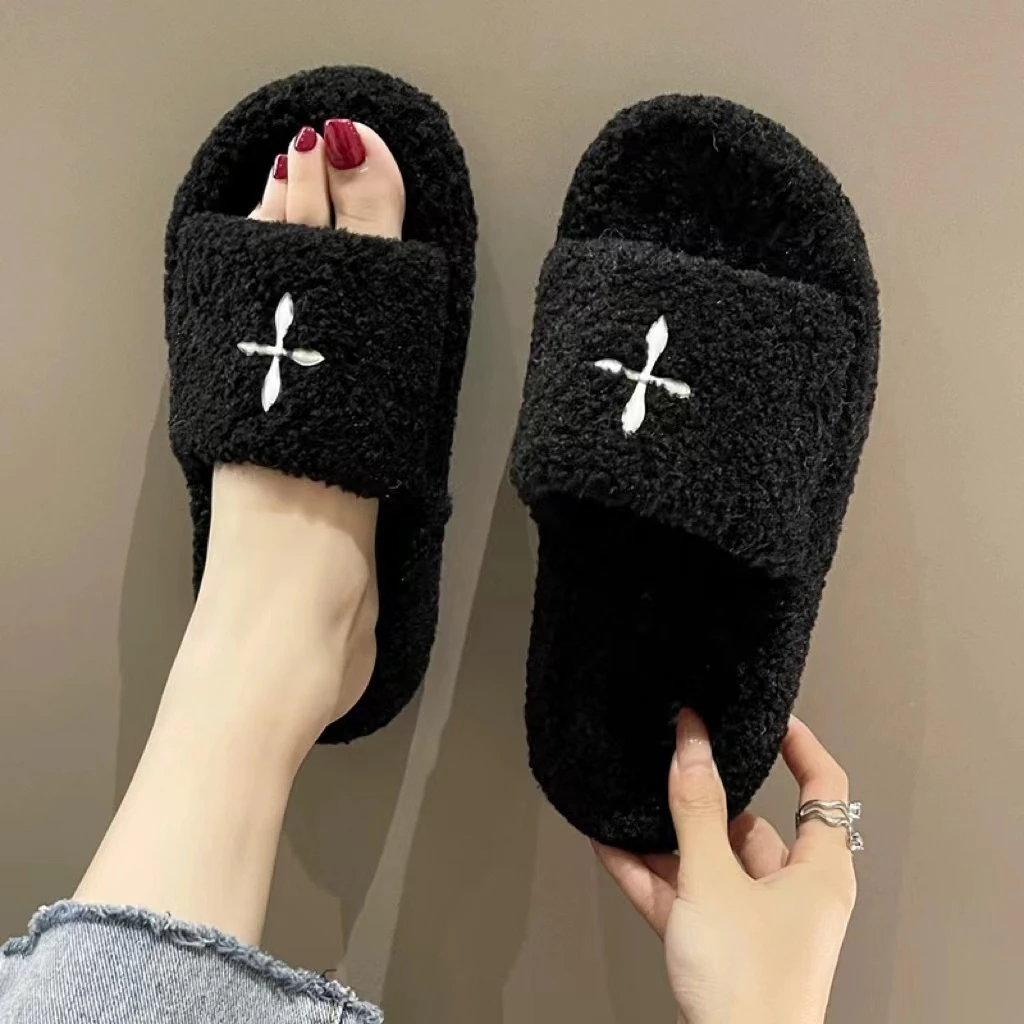 秋冬法式拖鞋女新款配裙子仙女风毛毛拖鞋毛拖A-13