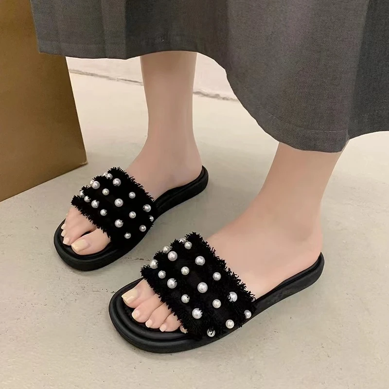 法式晚风拖鞋女夏季新款配裙子仙女风凉拖复古拖鞋T30或H33-1