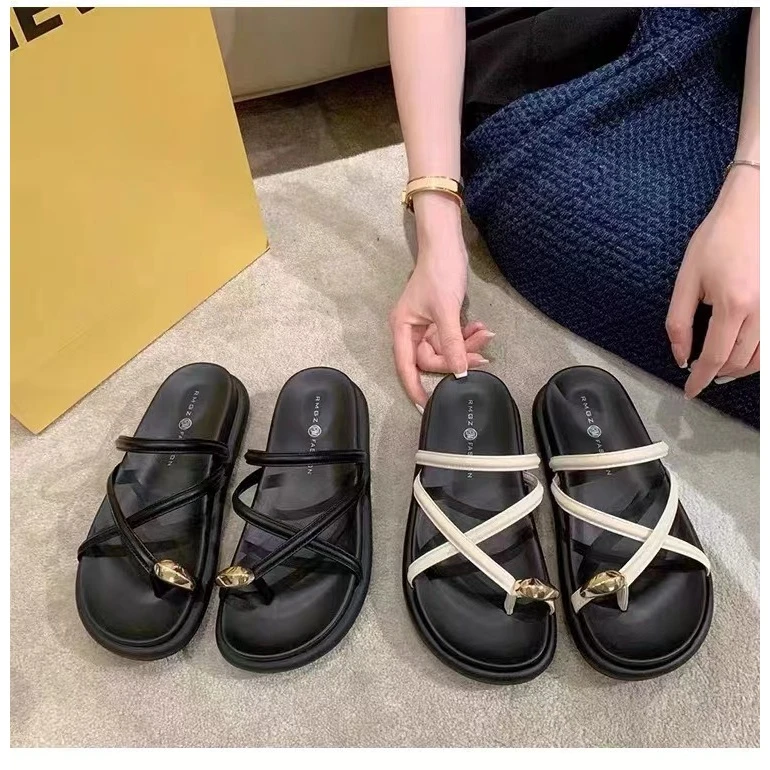 法式晚风拖鞋女夏季新款配裙子仙女风凉拖复古穆勒鞋拖鞋218-6