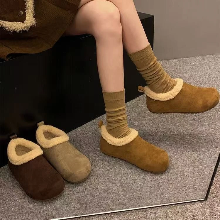 网红女冬新款加绒加厚保暖百搭ins潮勃肯豆豆鞋1093