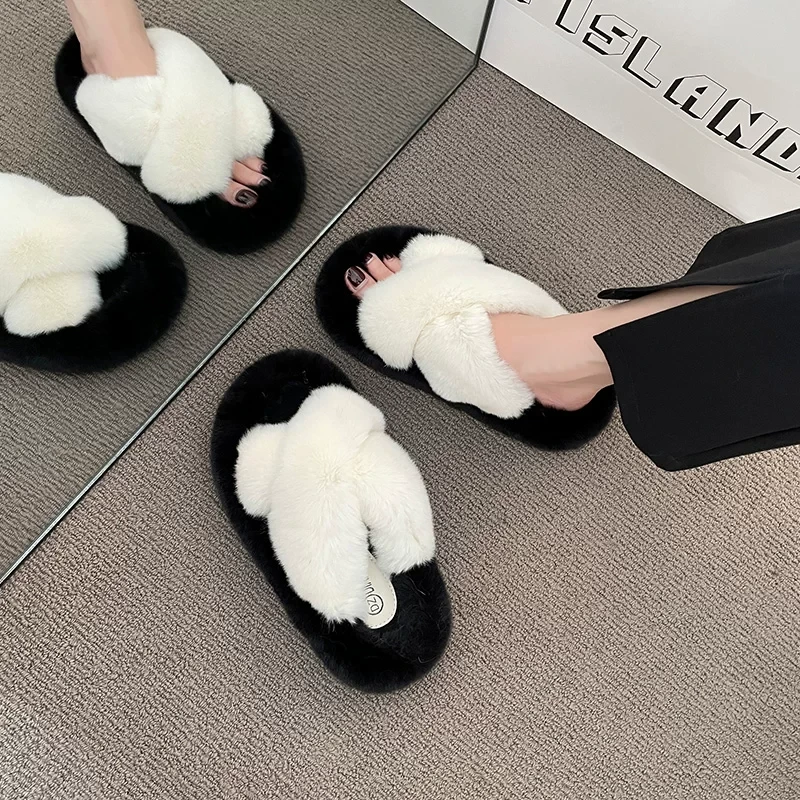 厚底女外穿新款秋冬季时尚网红洋气毛毛拖鞋2168-3