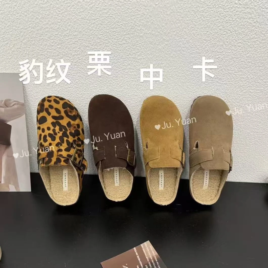 秋冬时尚平底女新款配裙子仙女风毛毛包头拖鞋6133