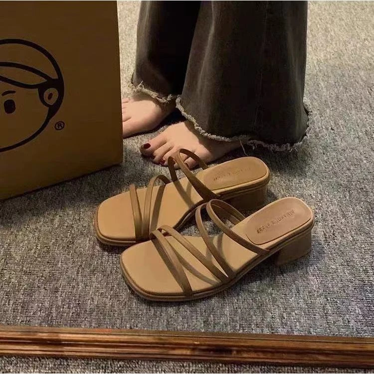 法式晚风拖鞋女夏季新款配裙子仙女风凉拖拖鞋3011