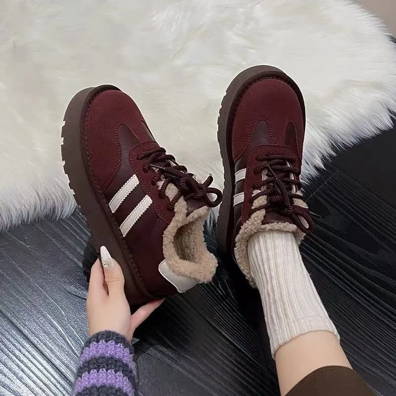 秋季新款百搭透气拼色厚底复古休闲运动德训鞋603