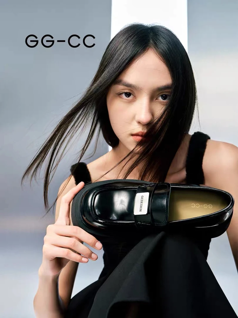 【暗夜徽章】GGCC真皮黑色通勤乐福鞋休闲百搭厚底一脚蹬英伦风单鞋