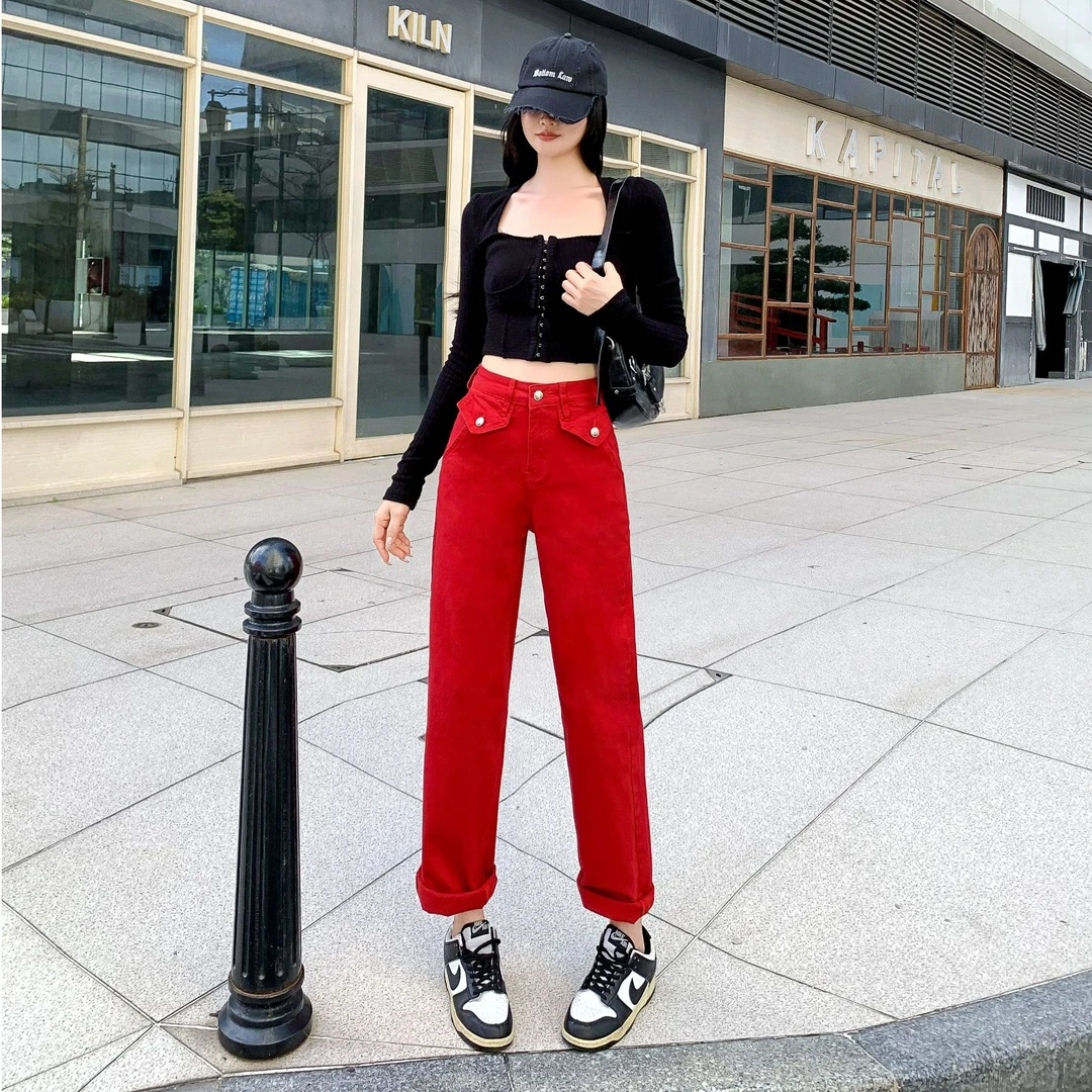 ZENGZHI/增致牛仔【福云】ZZ5216秋季时尚百搭高腰显瘦直筒牛仔裤女