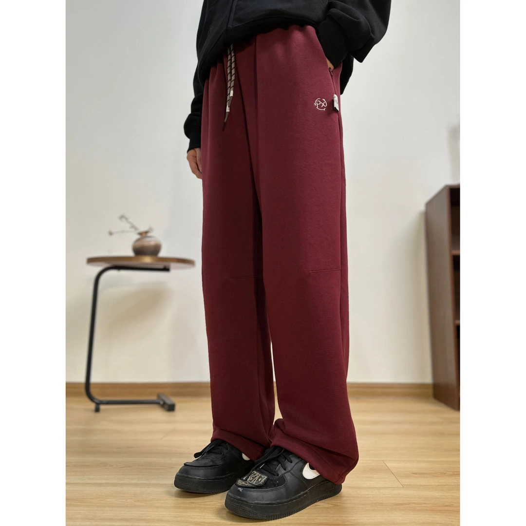 YIJIE服饰【美臀卫裤】小众简约设计秋季宽松男女百搭刺绣直通卫裤