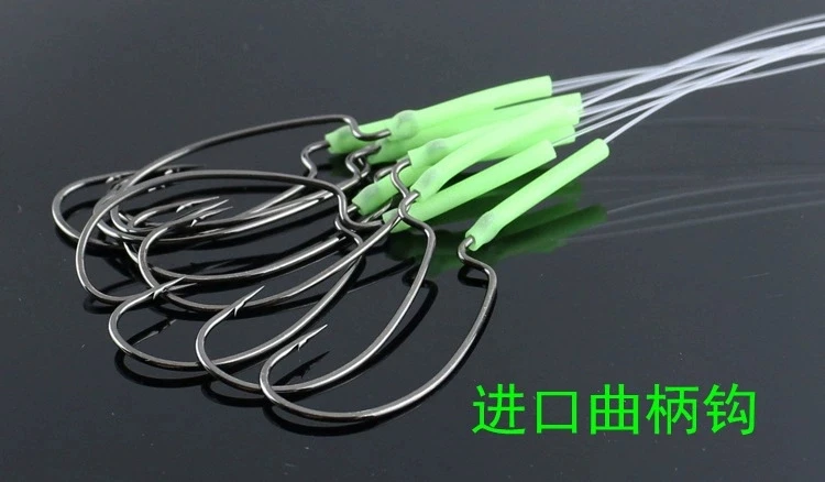 进口宽腹曲柄钩 氟碳线子线 碳线钩 手绑钩海钓船钓细钩条材质好