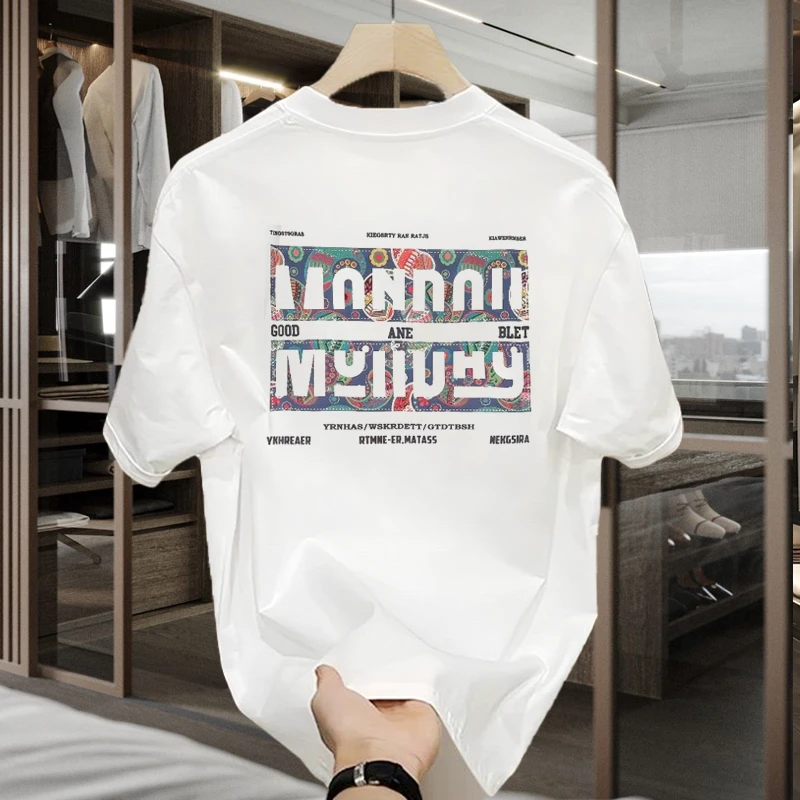 2025夏季新款爆款半袖休闲高档男士纯棉短袖t恤体恤美式百搭上衣T