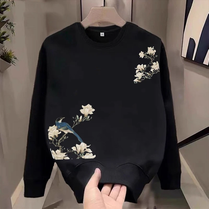 圆领卫衣男秋冬款新款爆款国风高级印花潮牌ing休闲修身冬季上衣