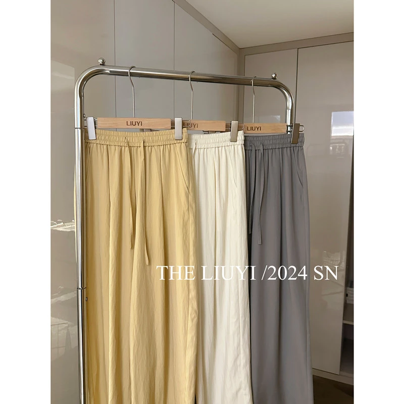 【LIUYI】奶油裤~夏季高腰显瘦垂感直筒裤45301
