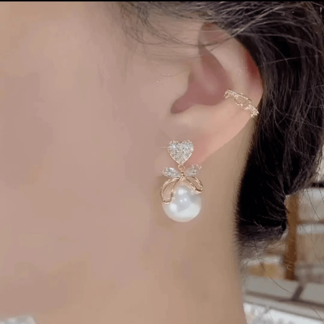 铜合金仿珍珠耳饰 气质女人味珠珠耳环百搭