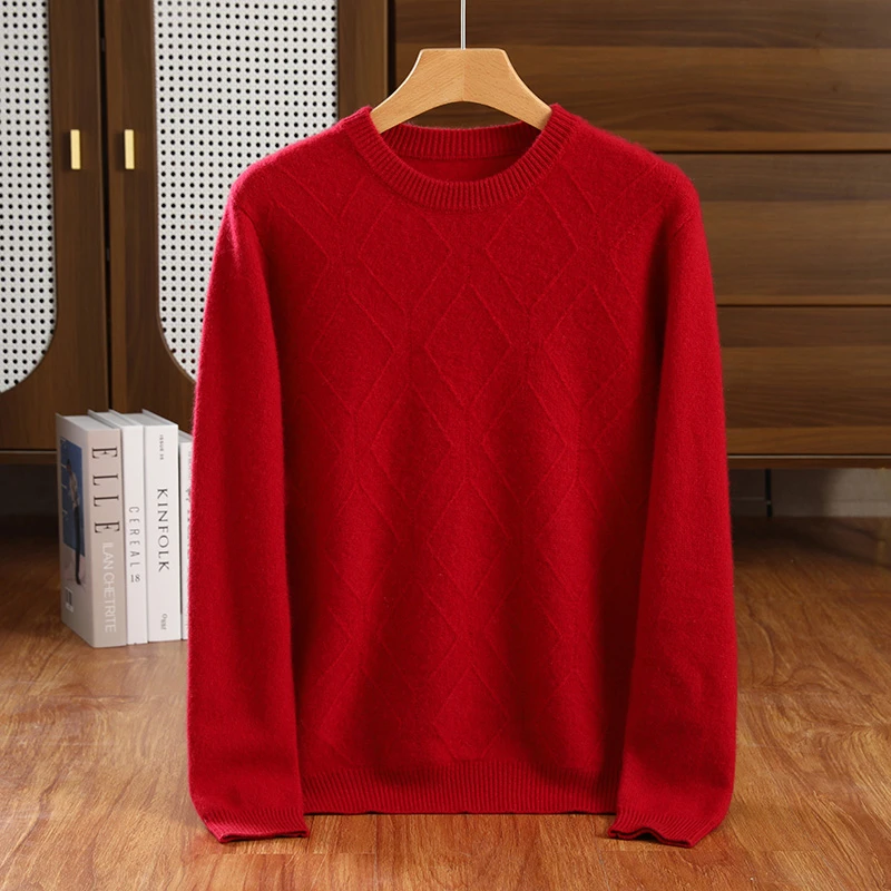 双股加厚羊绒衫羊 绒秋冬款男士休闲百搭打底羊绒衫