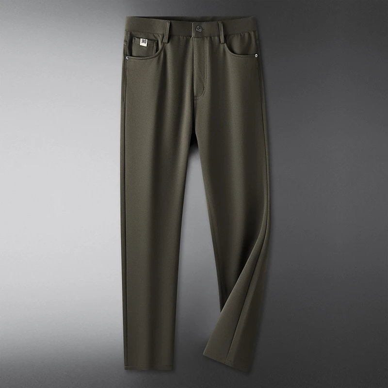 第五代莫代尔高弹秋冬轻奢男士弹力加肥加大商务休闲直筒裤大码裤