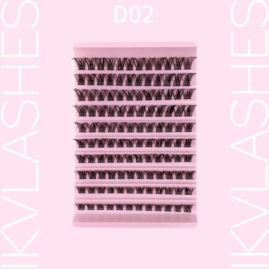 IKVLASHES【非套装K】新款欧美假睫毛单簇8-16轻欧轻盈超卷翘高品质