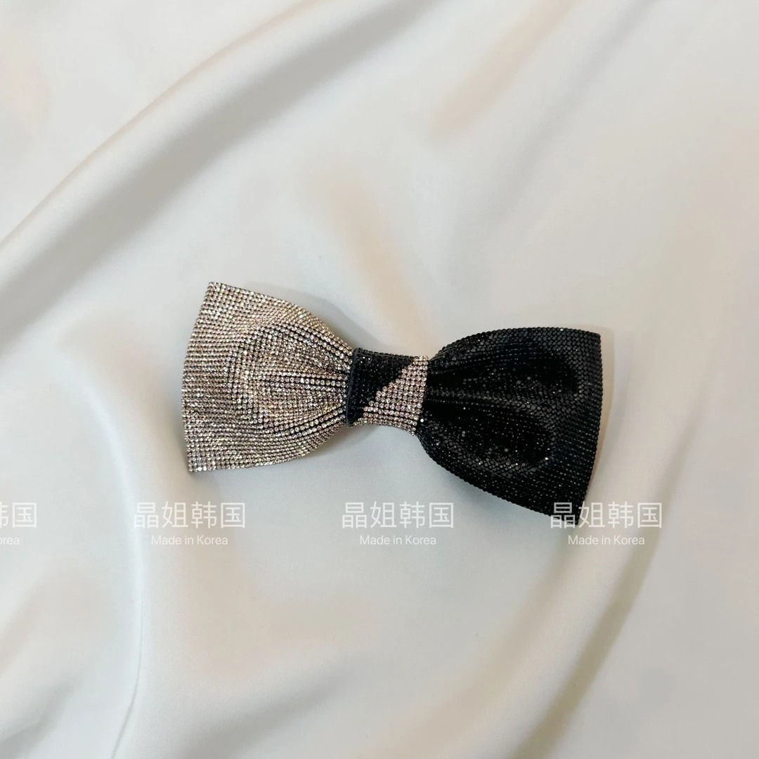 东大门 双11新款 手工满钻拼接气质蝴蝶结弹簧夹 2405