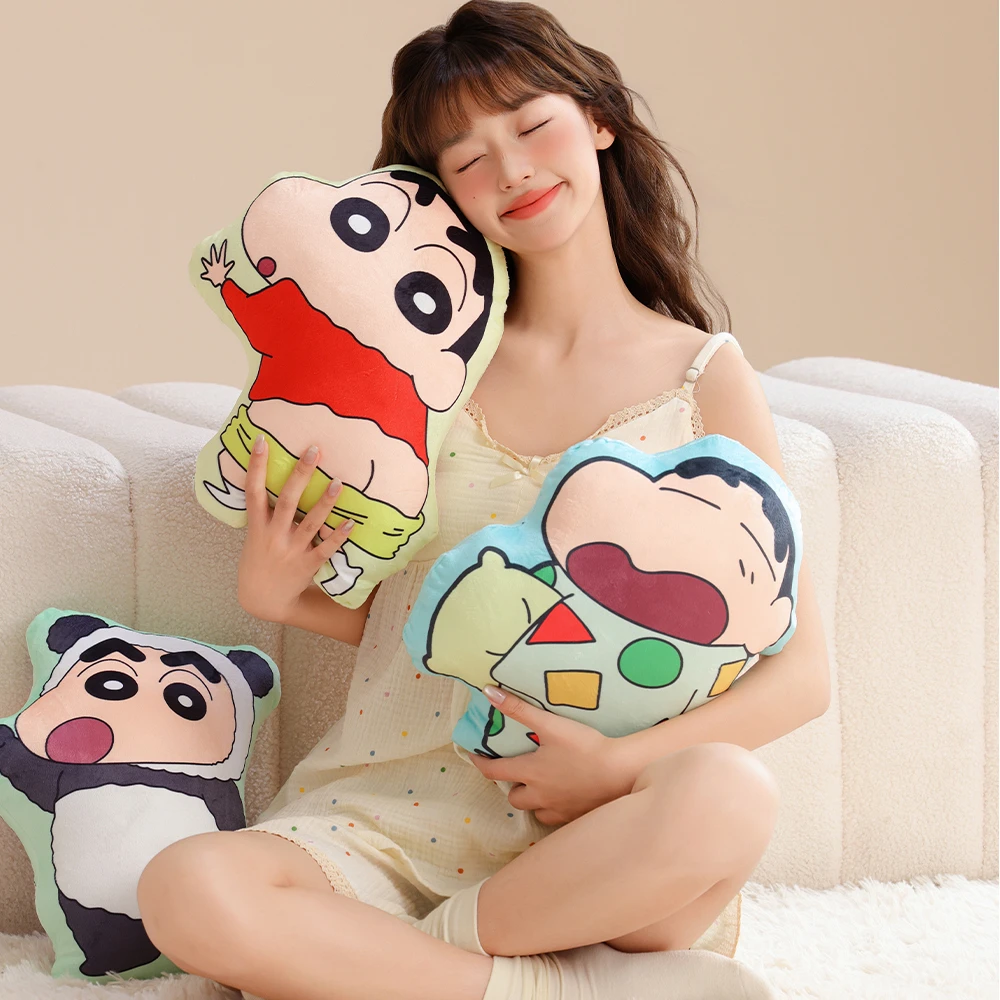 蜡笔小新正版软包靠垫车载靠枕可爱卡通创意午睡枕沙发懒人抱枕