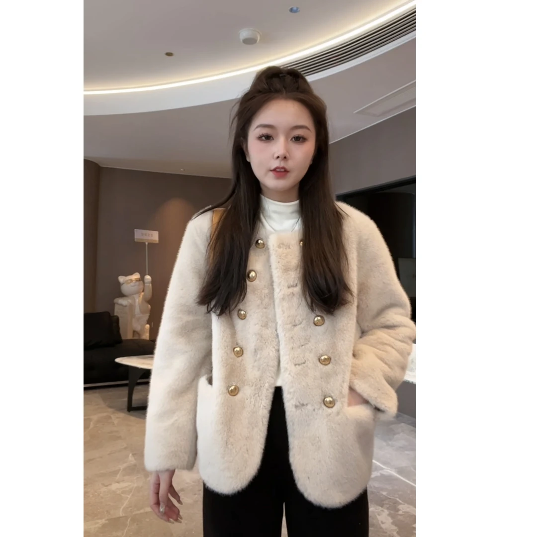 宿慕女士轻奢毛毛气质外套冬季2024新款时尚女士保暖外套H50002
