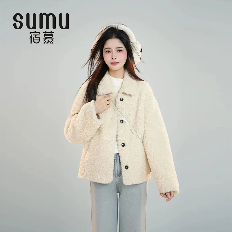 宿慕SUMU女款百搭休闲宽松外套11-9冬季2024新款时尚外套女A1605D