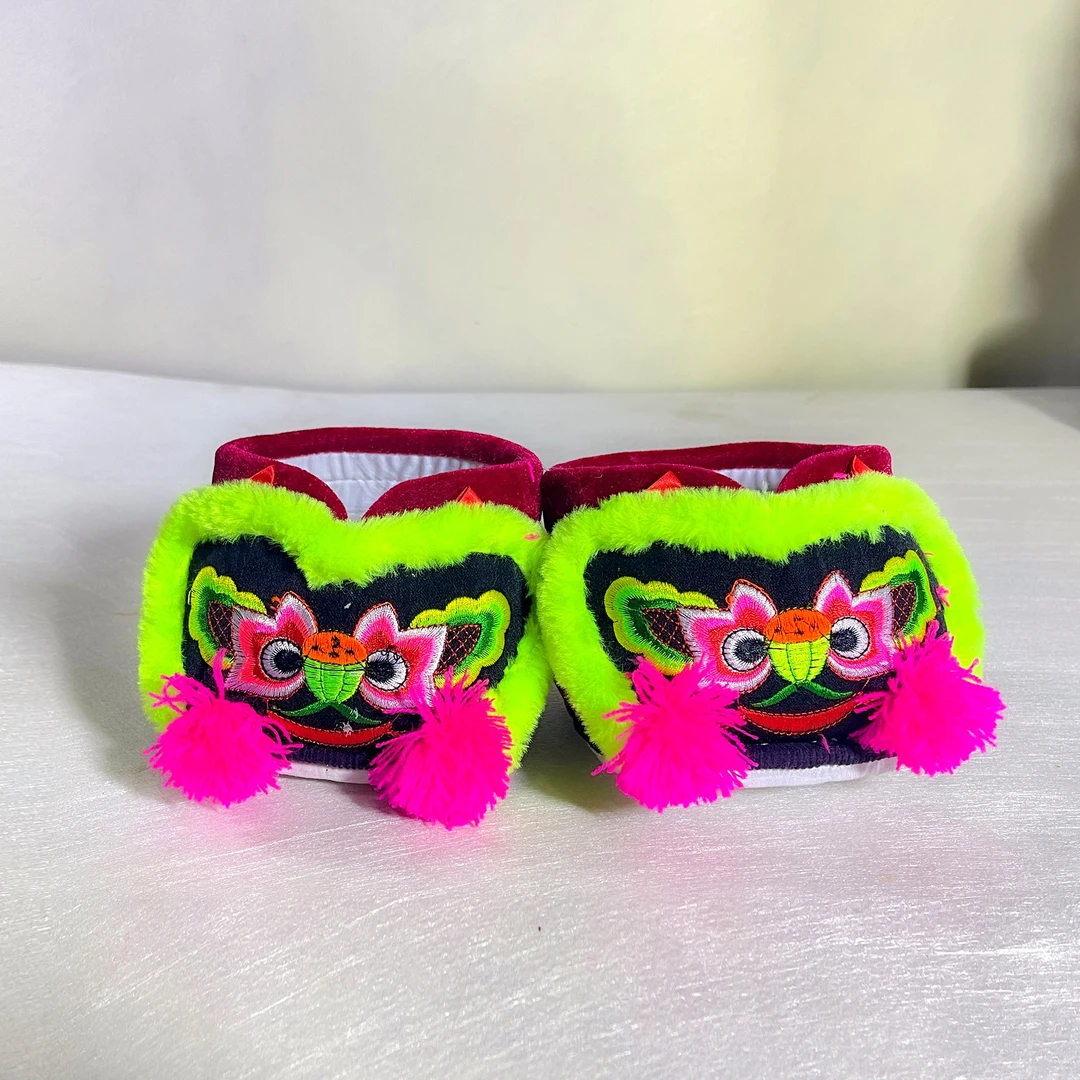 卢氏虎头婴幼儿鞋纯手工民族风金莲刺绣传统宝宝冬季布鞋