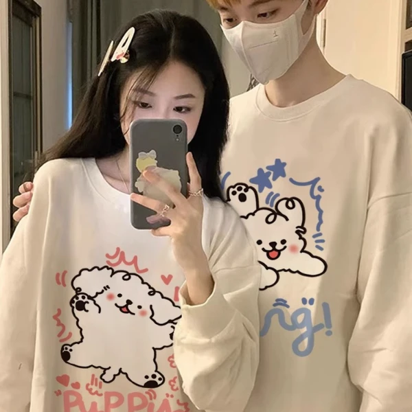 重磅纯棉特别的网红情侣装春秋款衣服春秋冬季潮牌小众圆领卫衣