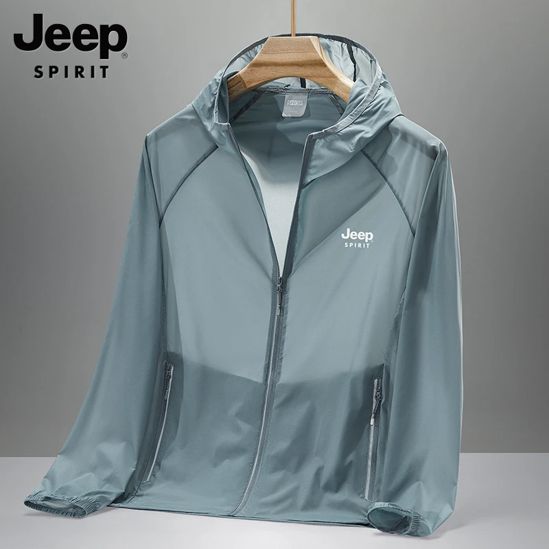 JEEPSPIRIT吉普防晒衣男款夏季轻薄透气休闲外套户外运动防晒服