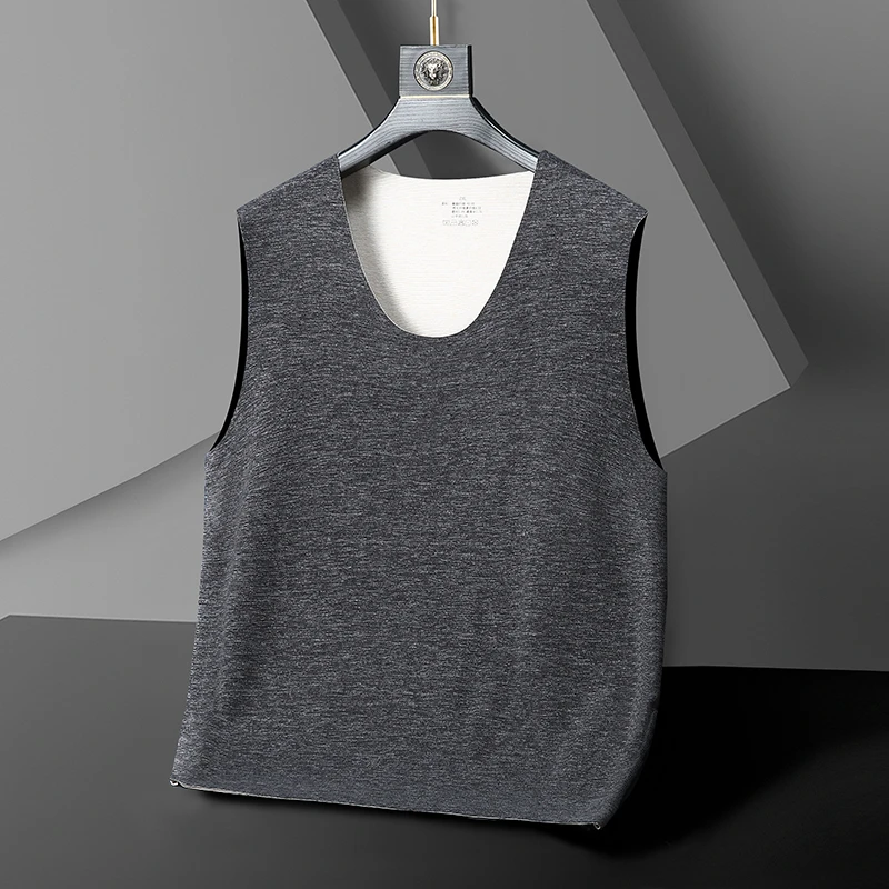 combo/康博大码男士冬季加肥加大山羊绒桑蚕丝无袖亲肤保暖背心