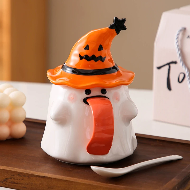 万圣节幽灵马克杯女生日礼物杯子送男友【稀奇古怪】家用陶瓷喝水杯