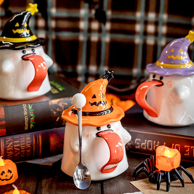 万圣节创意幽灵马克杯送闺蜜男友【稀奇古怪陶瓷杯】家用办公室水杯