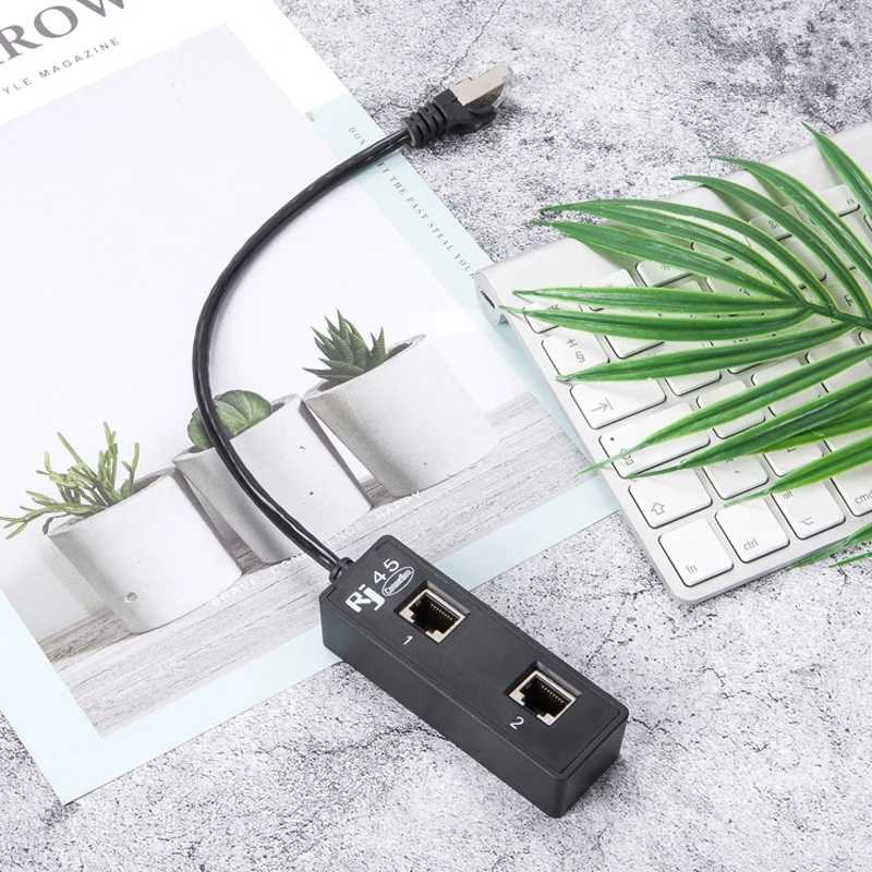 安方普网线分线器一分二同时上网宽带网络八芯转换器网口分接器