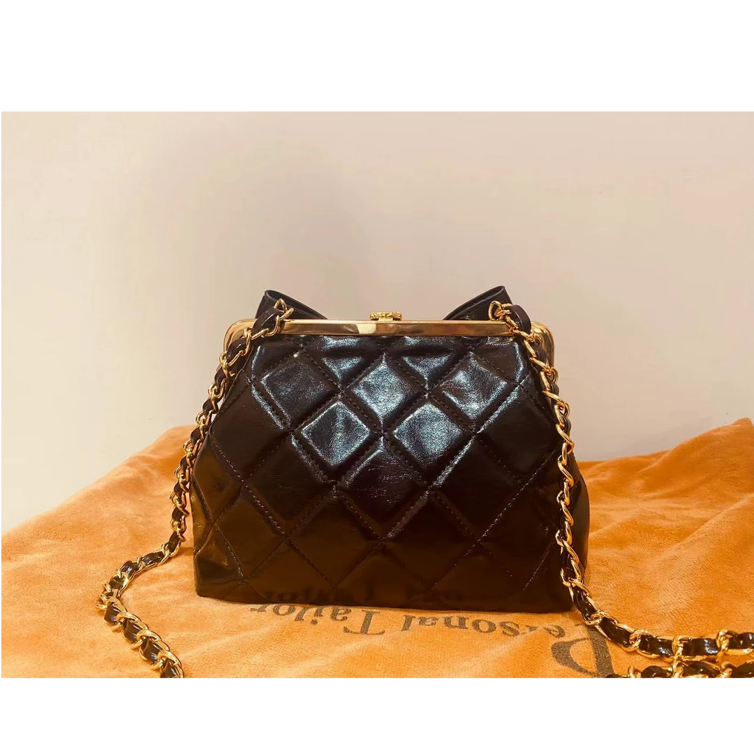 HIRMRIS手工真皮包550691-黑 蝴蝶结香