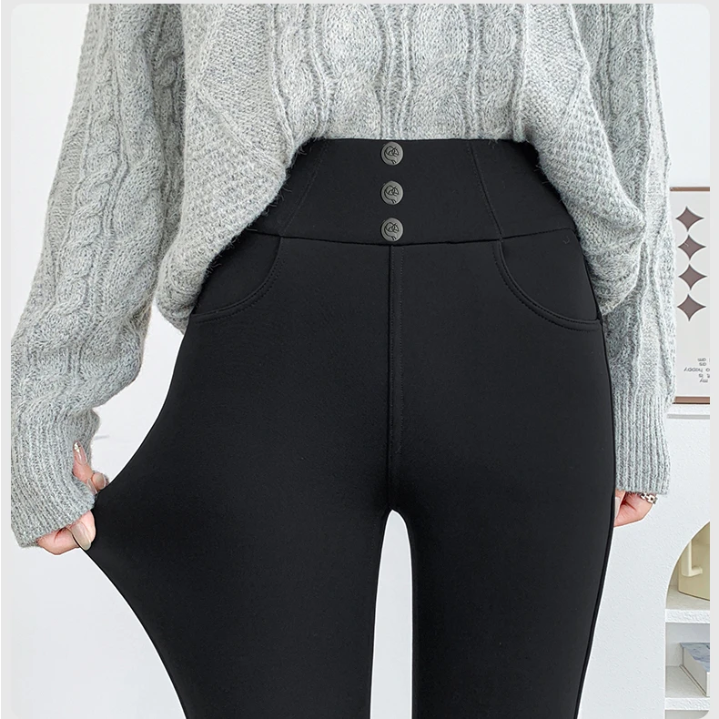 闪貂小黑裤芭比裤高腰小黑裤提臀塑形鲨鱼裤秋冬加绒