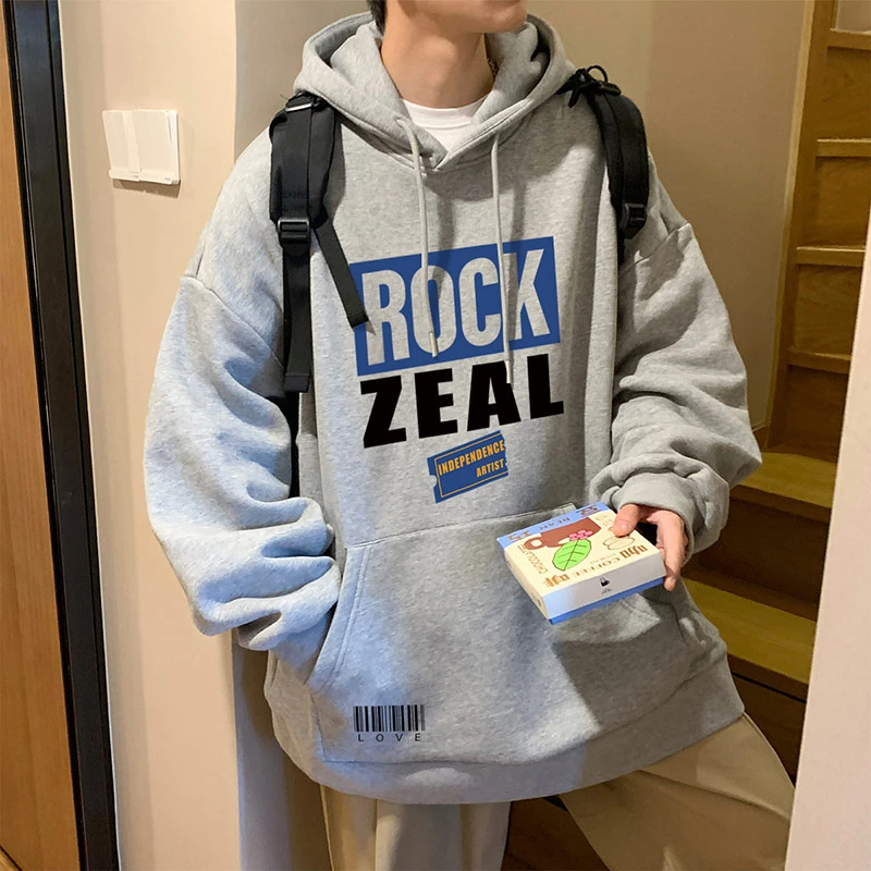 迈特优连帽灰色休闲卫衣青少年2024新款爆款学生港风男款潮牌400
